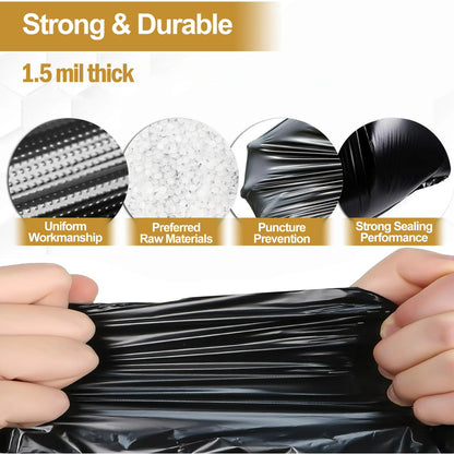 55 Gallon Trash Bags (50 Count)1.5 Mil,Heavy Duty Outdoor Garbage Bags for Commercial, Lawn and Leaf