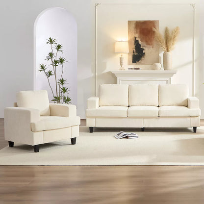 Mjkone 82" Width 2 Piece Living Room Sofa Set, 3 Seat Sofa with Armchair, Modular Sectional Couch Furniture Sets