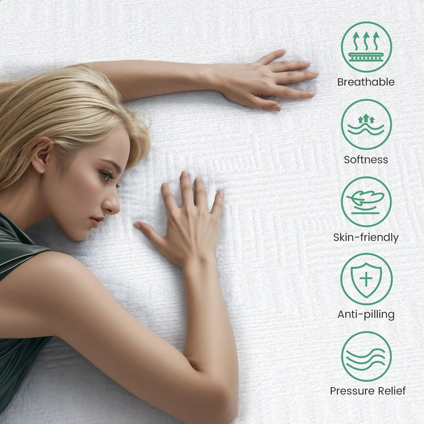 SESSLIFE 10 inch Memory Foam Mattress, Queen Cooling Gel Green Tea Memory Foam Mattress in a Box, Medium-Firm, CertiPUR-US Certified, Sleep Support & Back Pain Relie