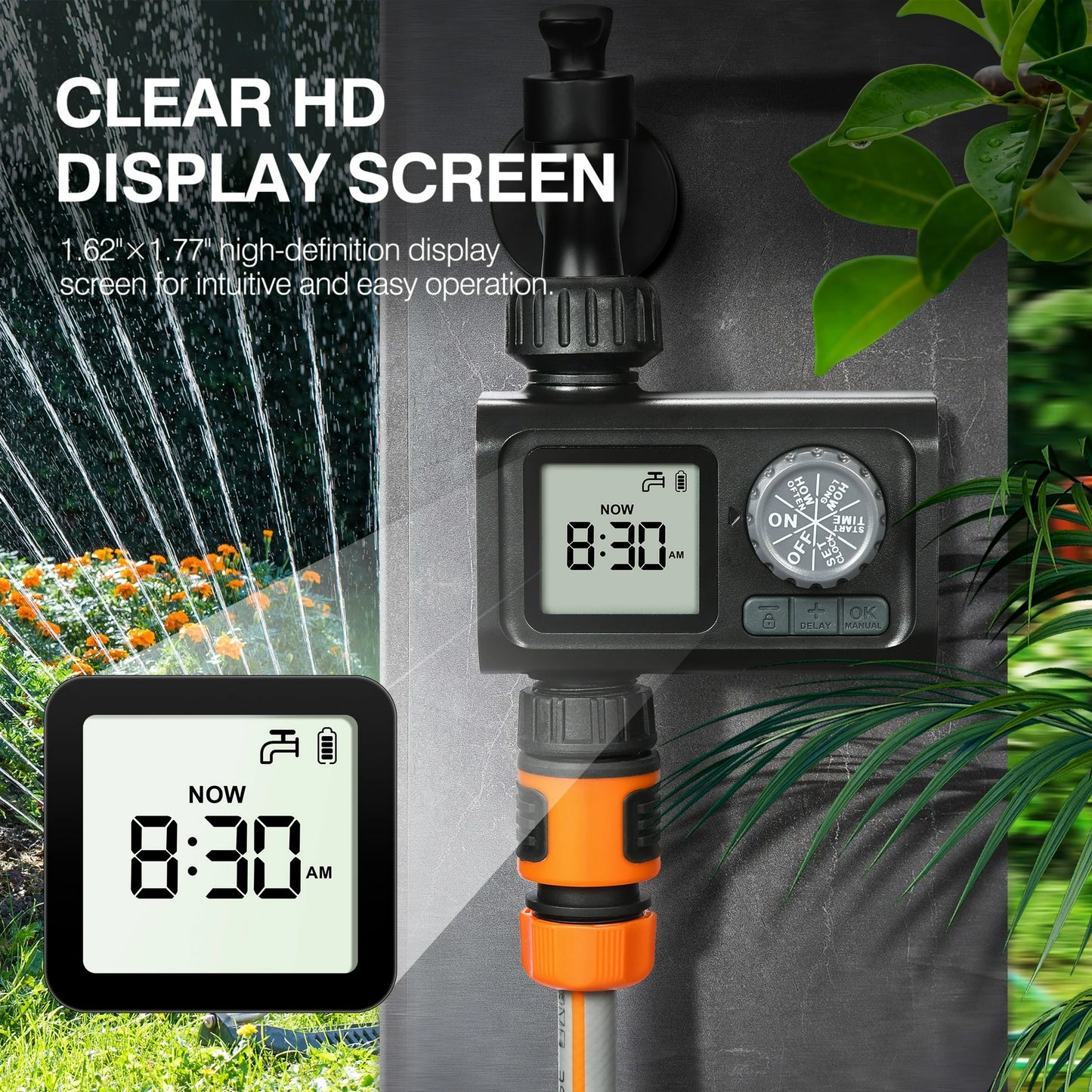 Kazeila Hose Watering Timer Programmable Sprinkler Timer For Garden Lawn Yard Outdoor Digital Irrigation Timer With Rain Delay Manual Watering 1 Outlet