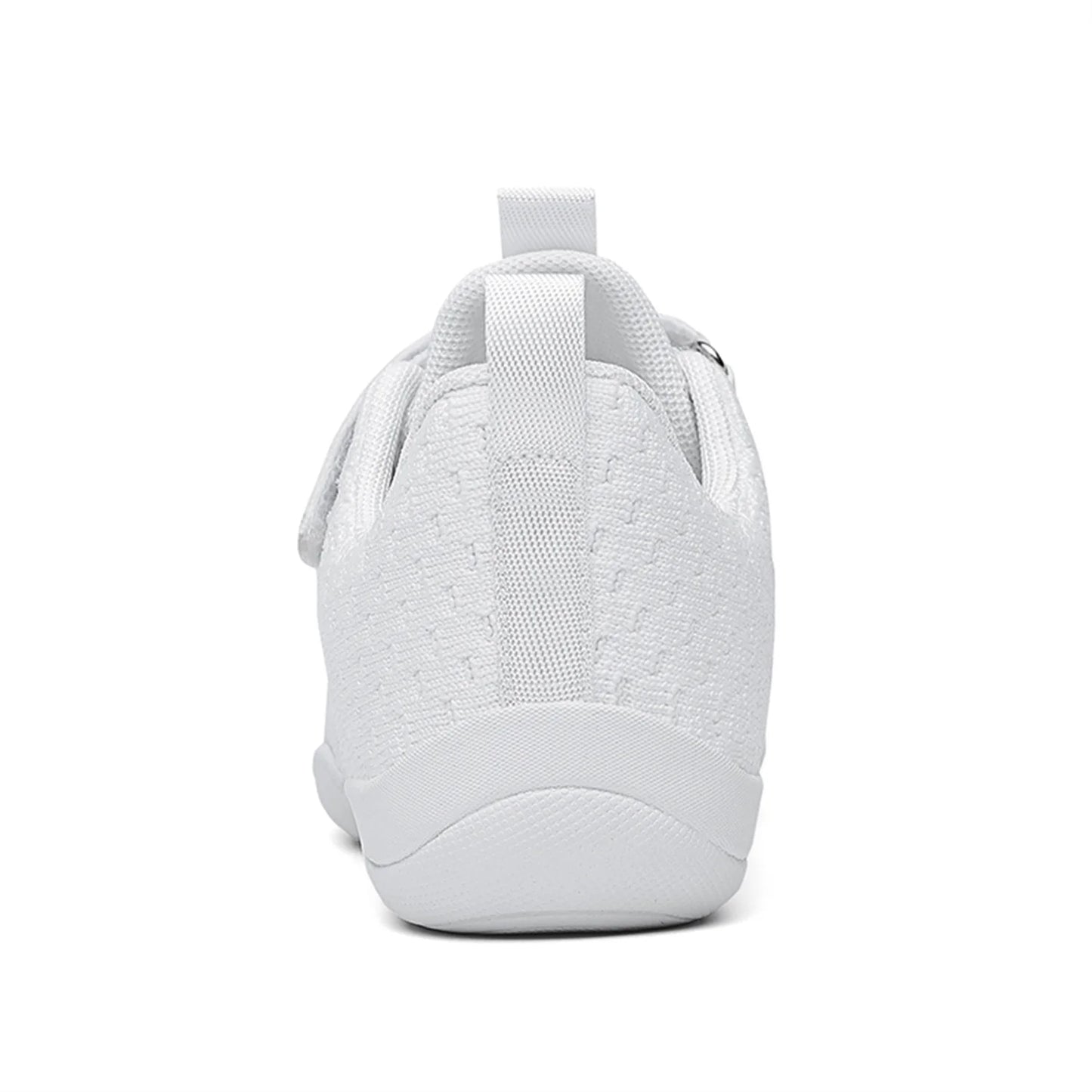 HAOSHIDUO White Cheer Shoes for Girls Lightweight Breathable Soft Fabric Sports Dance Shoes Non Slip Rubber Outsole