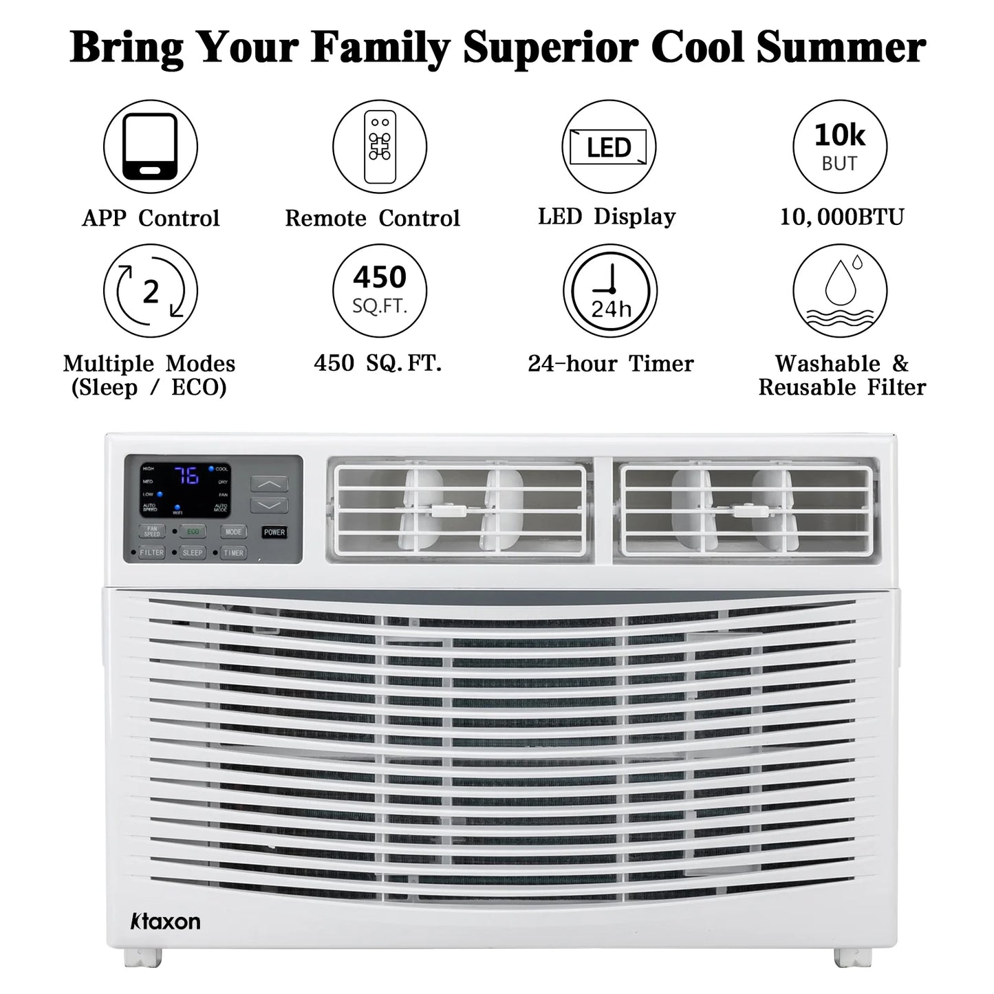 Ktaxon 12000BTU 110V Window Air Conditioner With WIFI And Remote, White