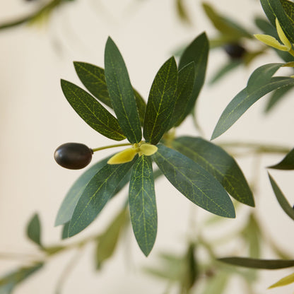 DR.Planzen UV Resistant 5ft Artificial Olive Tree with Natural Wood Branches and Realistic Silk Leaves,Faux Olive Tree for Indoor and Outdoor Decor - White Large Planter with Pebbles