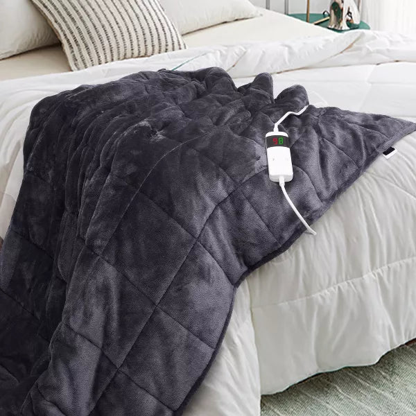 Inhand Heated Weighted Blanket - 13 lbs (50” x 60”) Large, Cozy and Soft Flannel, Fast Heat Throw Blanket with Auto Shut-Off Timer