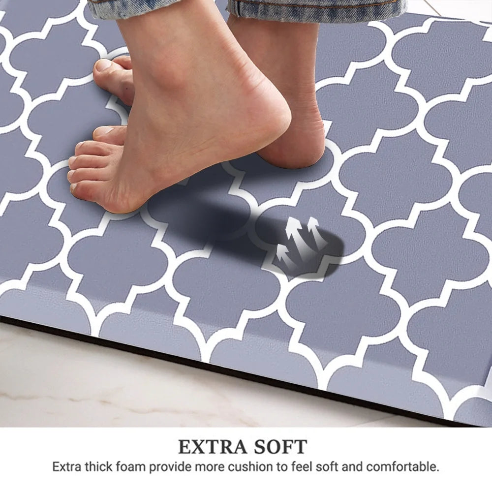 Cushioned Anti-Fatigue Kitchen Rug Mat ,17.3"x 28",Non Slip Waterproof , Heavy Duty PVC Ergonomic Comfort Mat for Kitchen, Floor Home, Office, Sink, Laundry