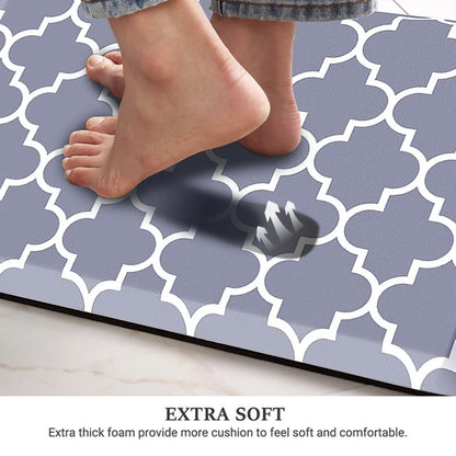 Cushioned Anti-Fatigue Kitchen Rug Mat ,17.3"x 28",Non Slip Waterproof , Heavy Duty PVC Ergonomic Comfort Mat for Kitchen, Floor Home, Office, Sink, Laundry