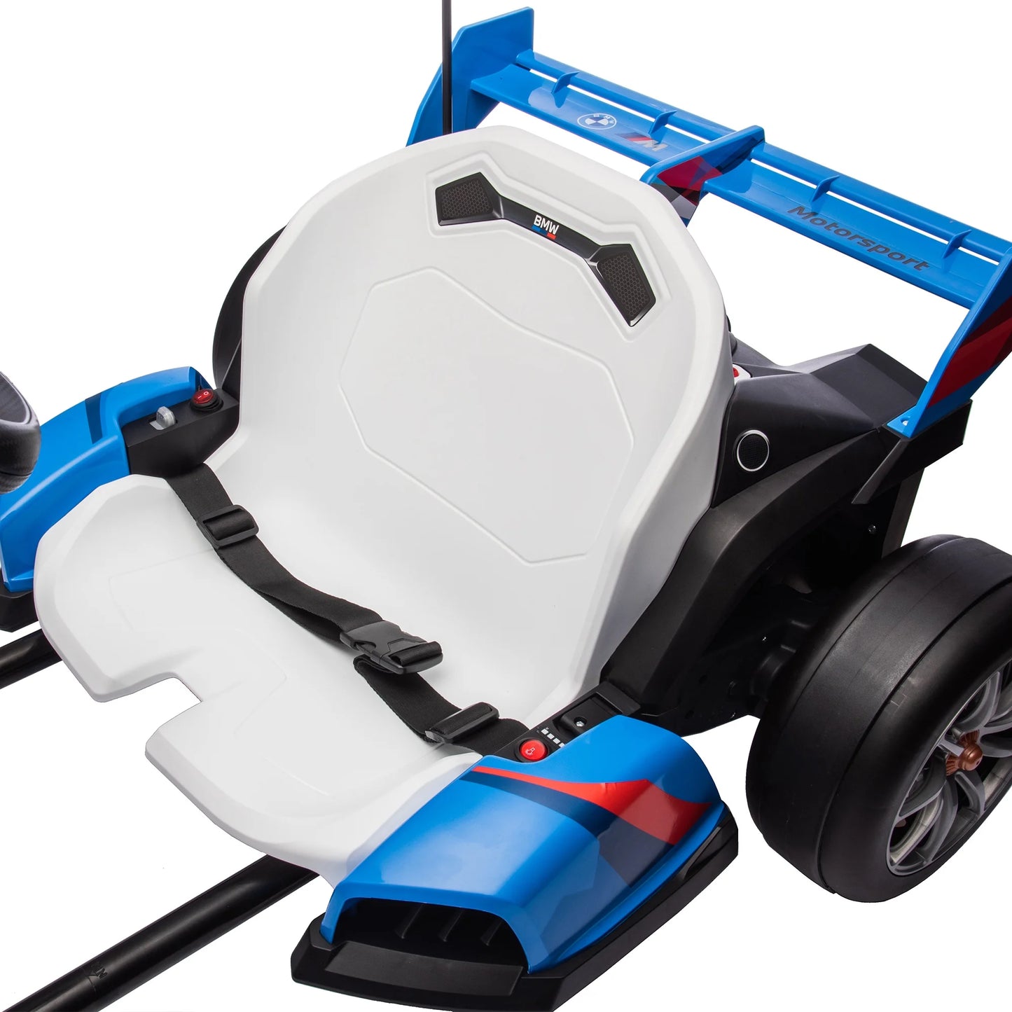 Licensed BMW Electric Go-Kart for Kids, Outdoor Karting, 24V 9AH Battery 400W Motors, with Flag, Ride on Toys 6+
