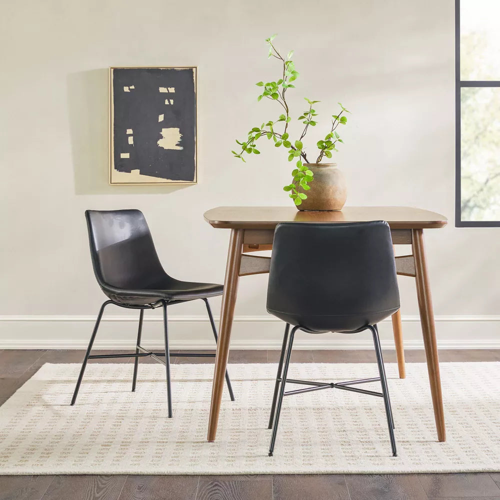 NicBex Dining Chairs Set of 2 PU Leather Barstools Chairs for Dining Table with Metal X Base Suitable for Kitchen, Home Bar