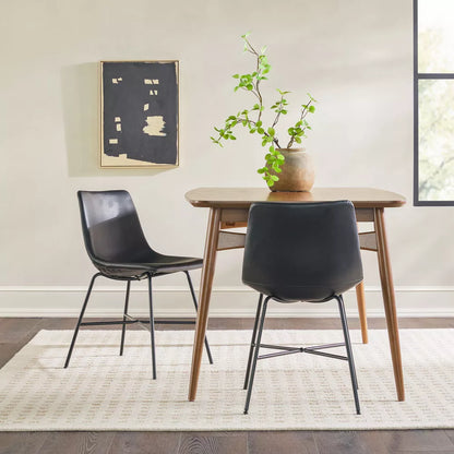 NicBex Dining Chairs Set of 2 PU Leather Barstools Chairs for Dining Table with Metal X Base Suitable for Kitchen, Home Bar