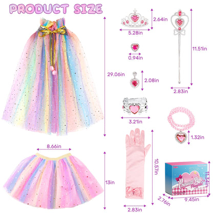 JoyStone 11 Pieces Princess Dress Up Toys for Toddler Girls 3-6 Years, Pink