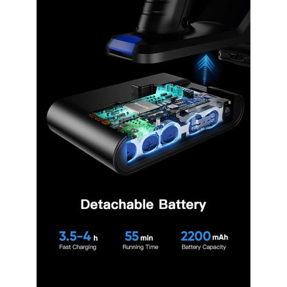 Roanow Cordless Vacuum Cleaner, 38KPA/55Mins with Display Stick Vacuum for Hardwood Floor Carpet Pet