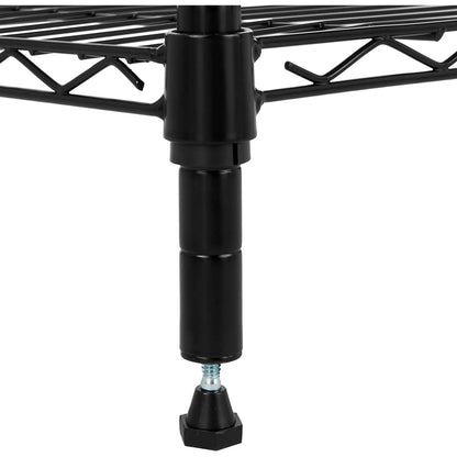 5-Shelf Adjustable Heavy Duty Steel Wire Rack Storage Shelving Organizer for Kitchen, Garage, 23.62" L x 13.77" W x 59.05" H, Black
