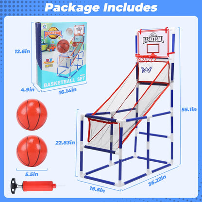 JoyStone Kids Basketball Hoop Arcade Game, Basketball Hoop Indoor Outdoor W/2 Balls, Basketball Game Toys Gifts for Boys and Girls (2 Balls)
