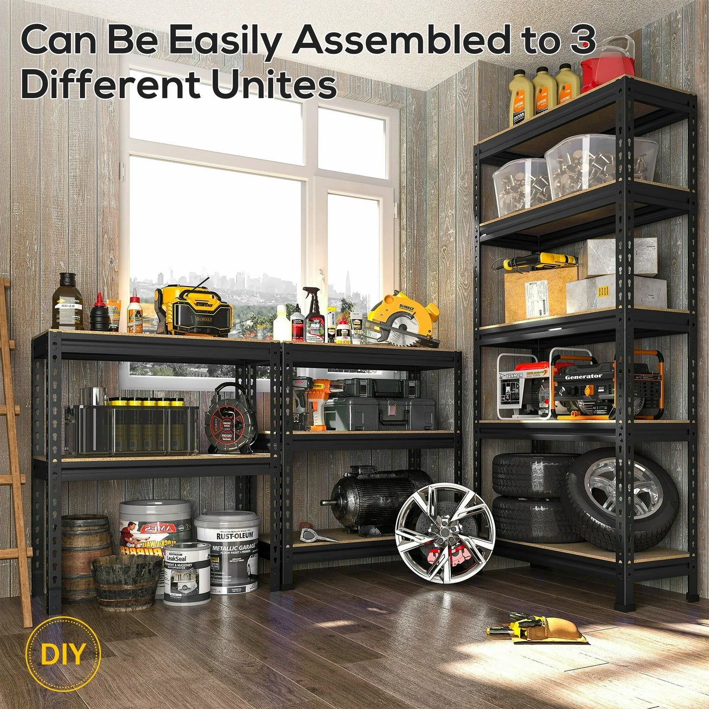 TrumanPick Storage Shelves Garage Shelving Units Metal Heavy Duty Adjustable Shelf Rack 36"  x 12"  x 72" 5 Tier 2000lbs for Warehouse Pantry Closet, Black