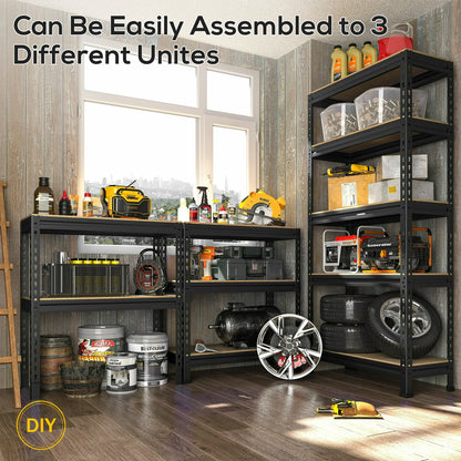 TrumanPick Storage Shelves Garage Shelving Units Metal Heavy Duty Adjustable Shelf Rack 36"  x 12"  x 72" 5 Tier 2000lbs for Warehouse Pantry Closet, Black