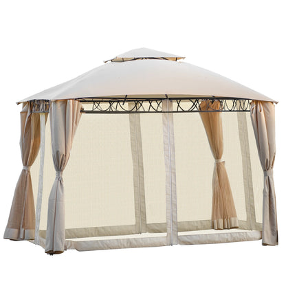 Grill Gazebo Party Canopy Tent, SEGMAT BBQ Garden Canopy with 4 Zippered Mesh Curtains and Double Layer Top, Water and UV-Resistant Polyester Party Activities Center Canopy for 5-6 Person, S9651