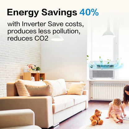 Ktaxon Energy Star 12000 BTU Inverter Window Air Conditioner, Energy-Saving Window AC Unit with APP & Voice Control, Ultra Quiet & Easy Installtion Design, Work with Alexa/Google Assistant