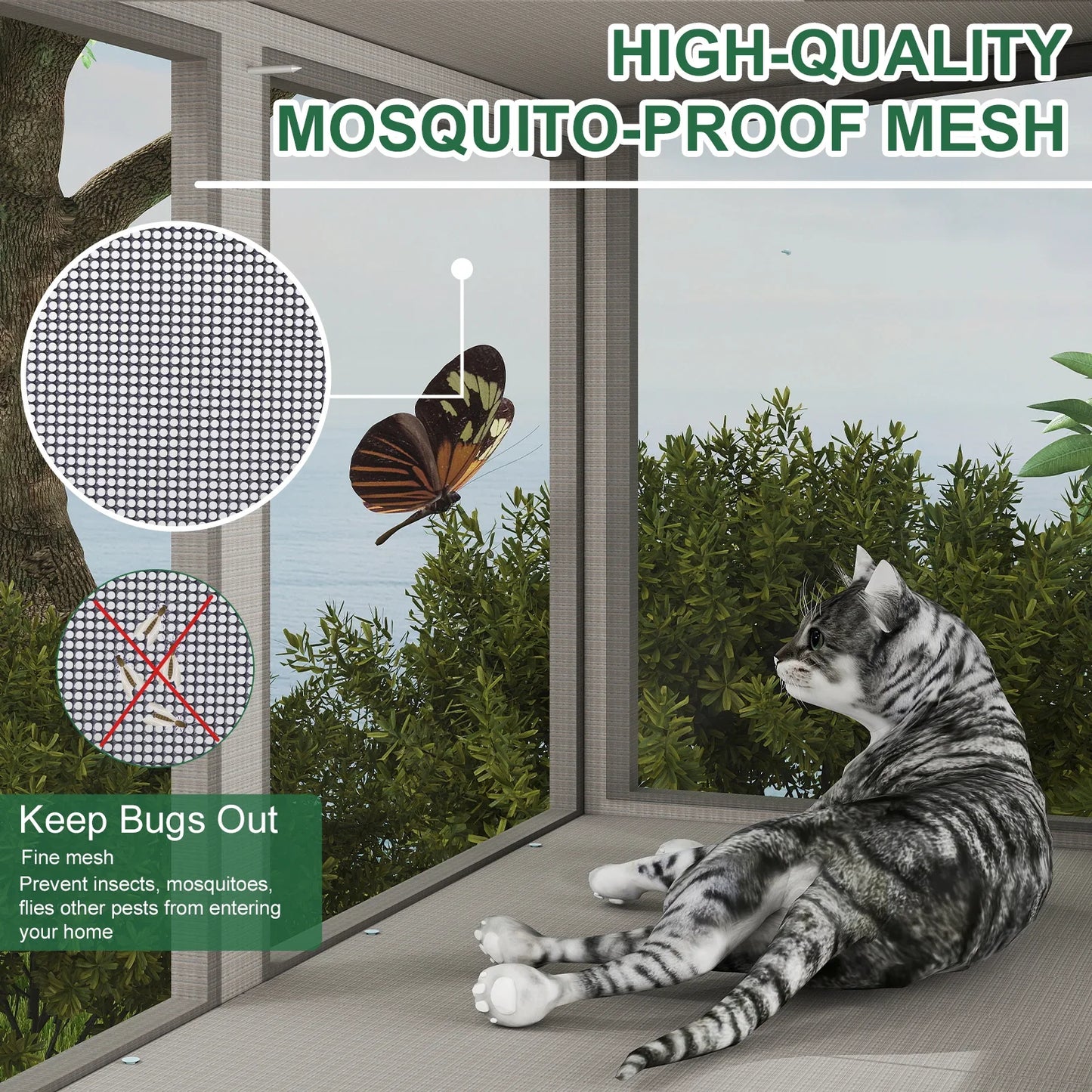 PETSCOSSET Cat Window Box, Window Catio Outdoor Enclosure for Sunbathing, Napping & Bird Watching