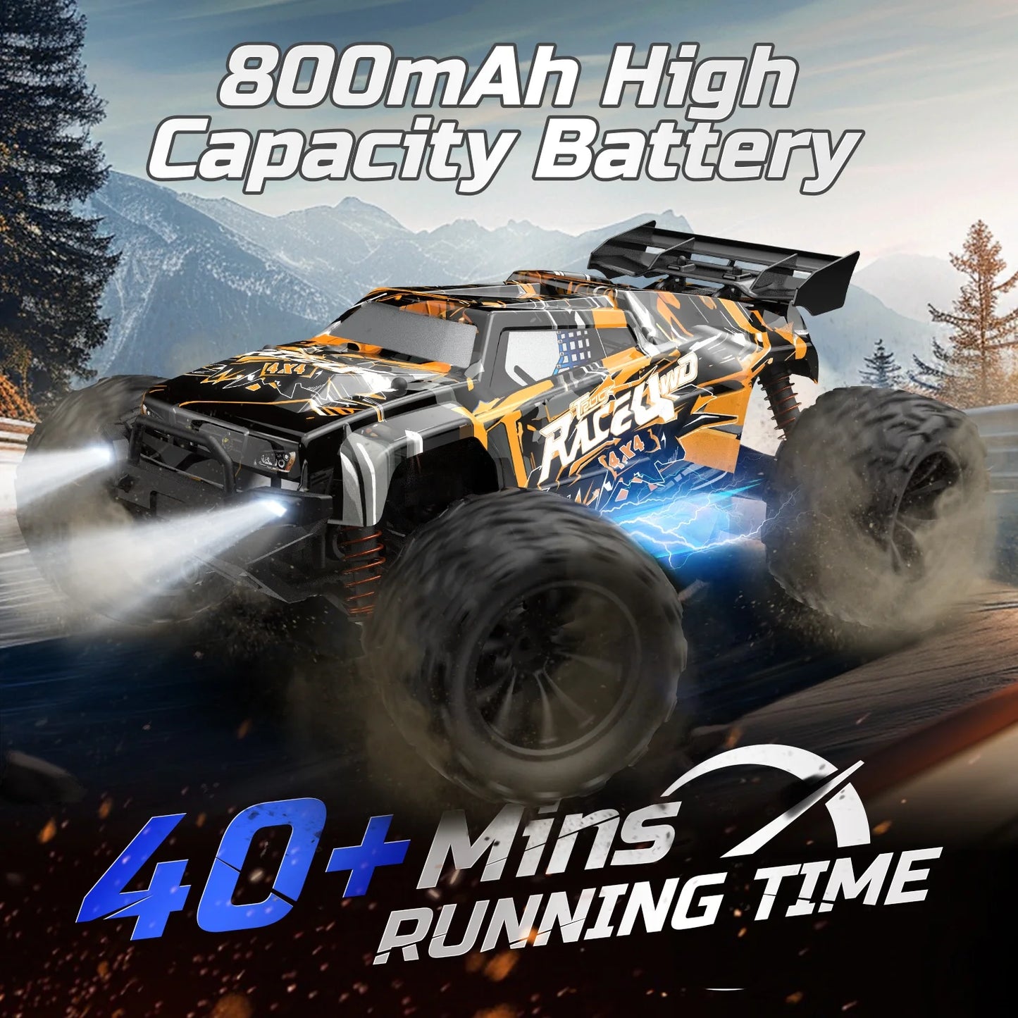 JoyStone High Speed RC Car, 1:16 Scale 30+MPH Remote Control Monster Truck All Terrain Off-Road Truck, 4WD Electric Vehicle Hobby Toy with 2 Batteries for Kids Adults