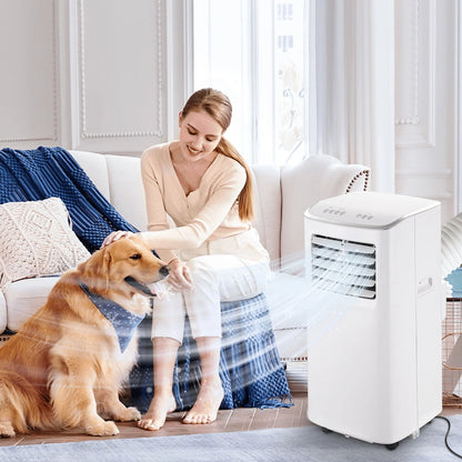 SOTOPLAY 8500 BTU Portable Air Conditioner,portable ac up to 550 Sq,3 IN 1 with Remote Control,Sleep Mode, Windows kit,Brush,White