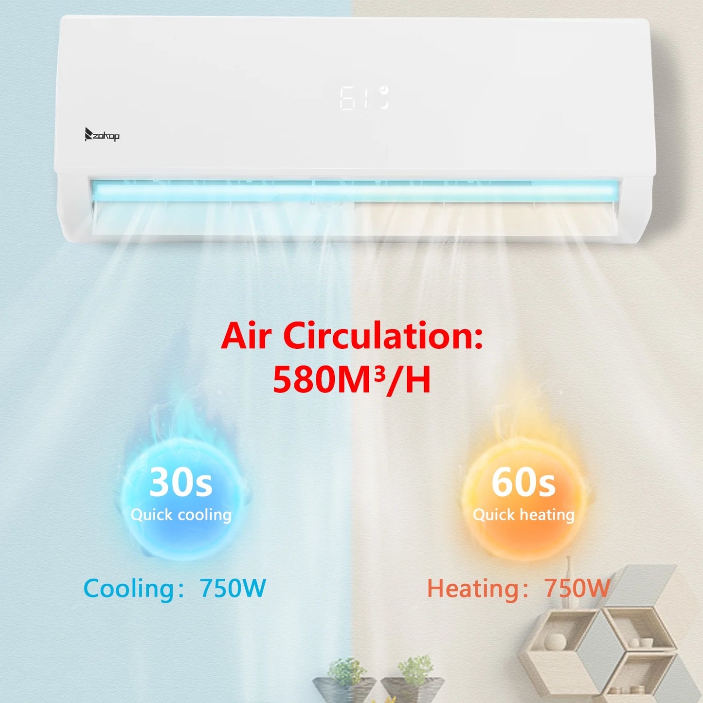 Ktaxon 9000 BTU Wifi Enabled 19 Seer Mini Split Air Conditioner & Heater AC 115V
