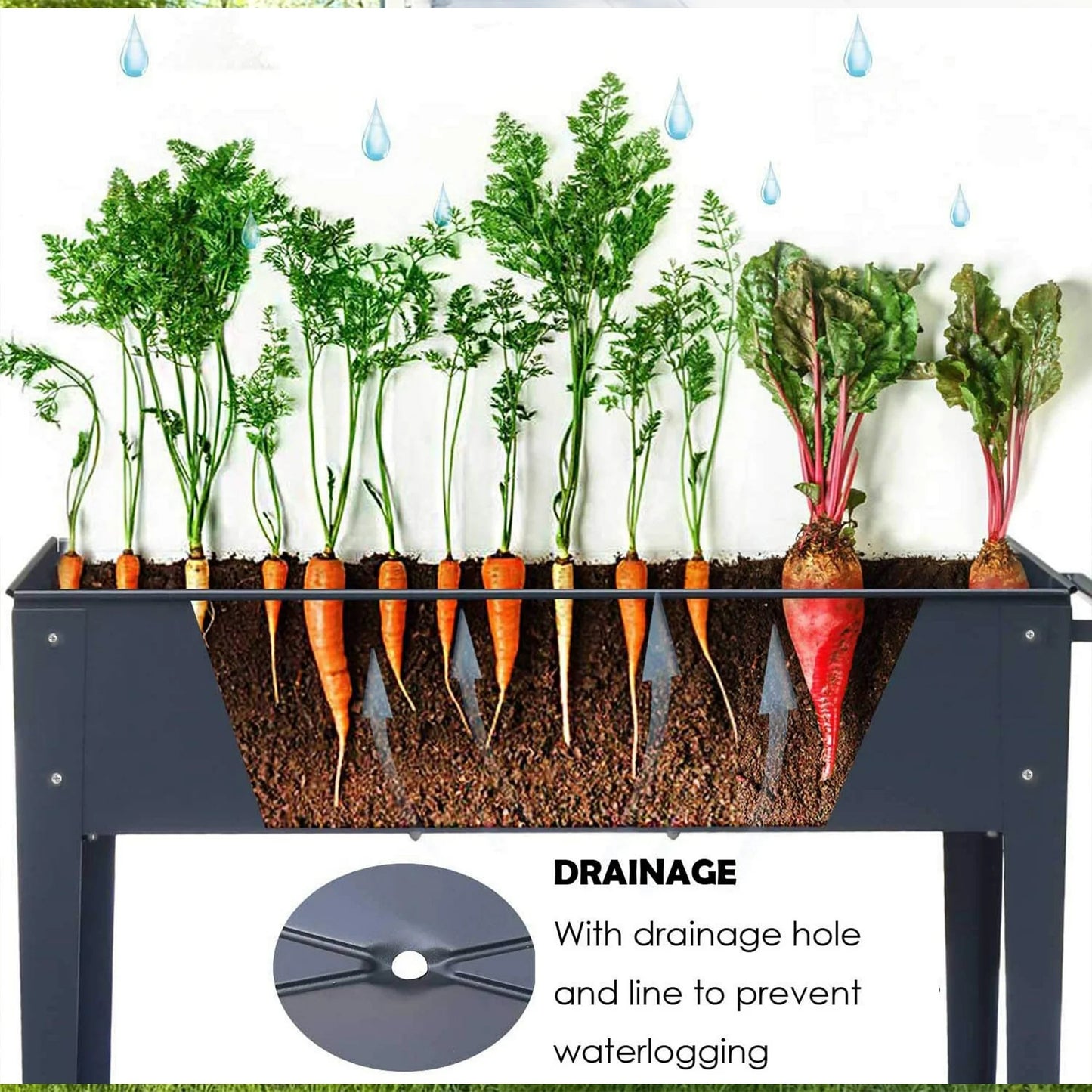 Segmart Raised Garden Bed, Outdoor/Indoor Herb Garden Above Ground Raised Planter Boxes with Legs, Raised Garden Bed On Wheels Patio for Vegetable herb, SS2245