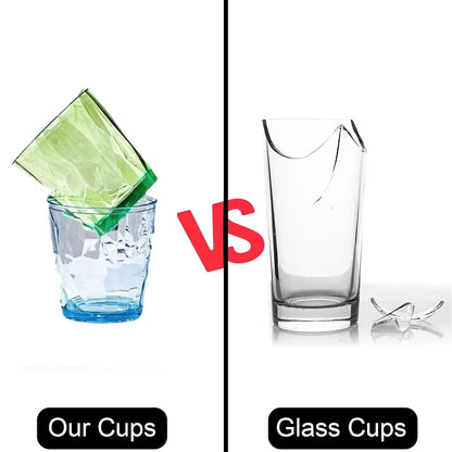 Drinking Glasses Set of 6, Acrylic Glassware for Kids, Plastic Tumblers Cups Picnic Water Glasses Unbreakable Juice Drinkware for Camping Restaurant Beach BPA Free