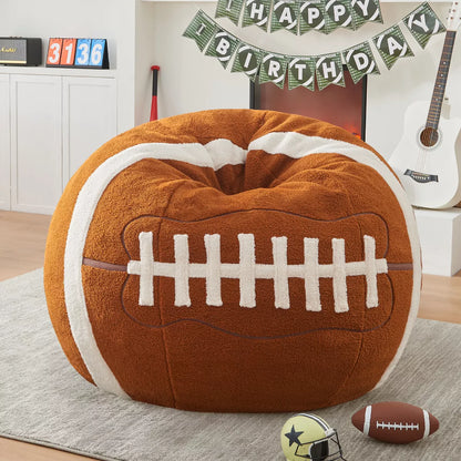 Inhand Sports Football Bean Bag Chair - Oversized Bean Bag Sofa Couch with Filler - Football Plush BeanBag for Living Room Bedroom Dorm Office - 4ft