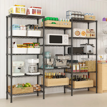 Ktaxon 1500LBS Heavy Duty Wire Shelving, 14-Tier Steel Garage Storage Rack, Adjustable DIY Metal Commercial Shelving for Garage Pantry Storage Organizer, 62.9"W x 13.8"D x 71"H