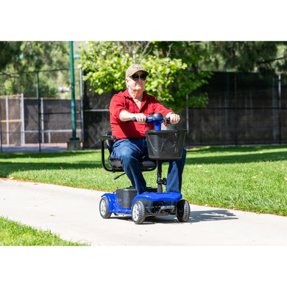 QEASET Mobility Scooter,4 Wheel Mobility Scooter for Adults,Senior, Electric Powered Chargeable Device for Travel,Blue