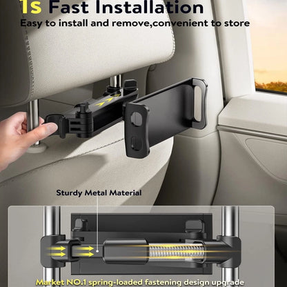 Car Ipad Holder Backseat Kids Car Headrest Tablet Mount Holder Stretchable Backseat Tablets Stand for Kids Compatible with iPad Air Mini/Cell Phone/Galaxy Tab/Switch Lite or Other 4.7-11" Device
