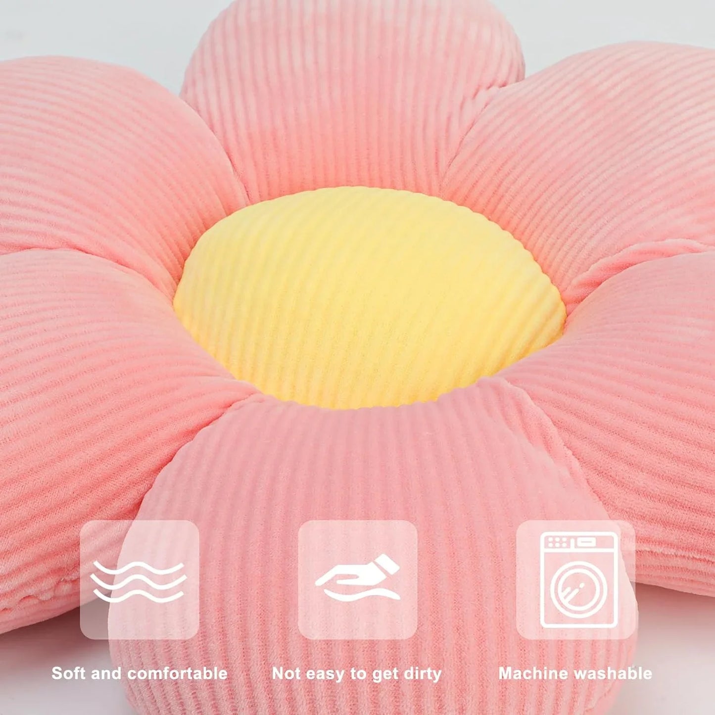 2 Pack Flower Pillows, 16 in Cute and Comfortable Floor Cushions Soft Fun Plant Throw Pillows Preppy Aesthetic Room Decor for Couch Sofa Chair