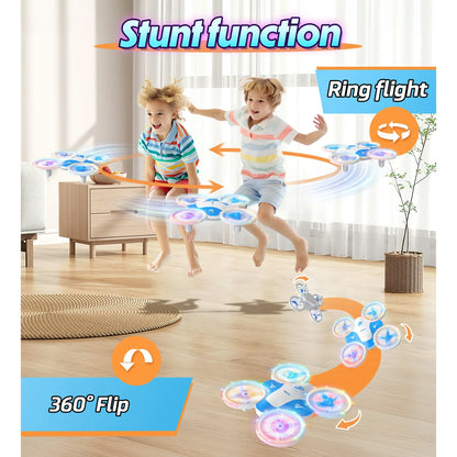 Loheer Mini Drone for Kids, LED RC Drone with 360 Flips, Small RC Quadcopter Flying Toy for Kids, Blue