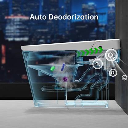 Smart Bidet Toilet, Auto Open/Close Lid, One Piece Toilet Bidet Thankless, LED Display