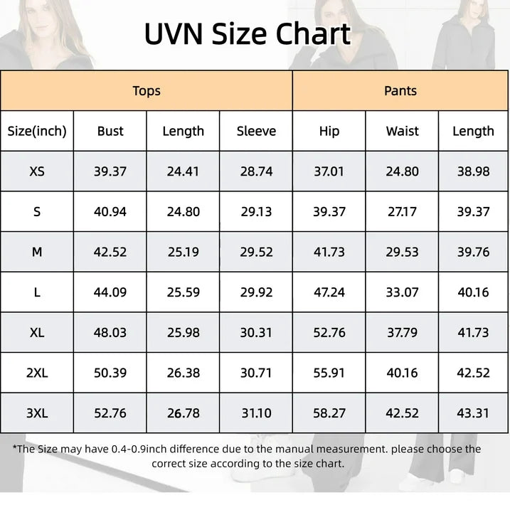 UVN Outfit Sets for Women 2 Piece Sets Winter Casual Tracksuit Long Sleeve Lounge Set Outfits with Pockets