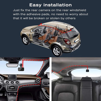 Toguard 4K Dash Cam Front and Rear 3 inch Dual Dash Camera, with 1080P Waterproof Car Camera, Loop Recording, G-Sensor, Night vision, Parking Monitor, WDR