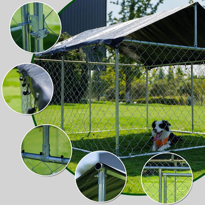 Outdoor Dog Kennel Outside Large Heavy Duty Shade Dog Pen Playpen Pet Dog Enclosure Crate Dog Run House