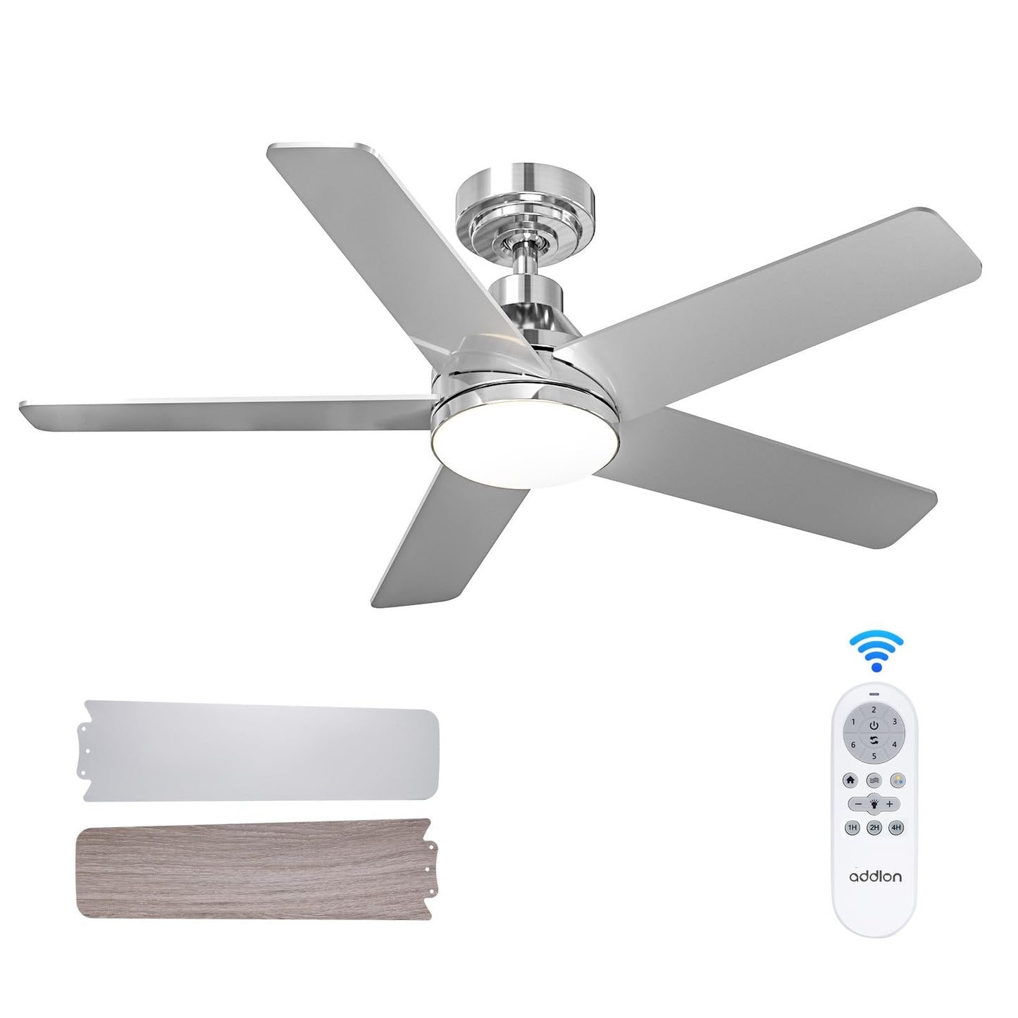 45 Inch Ceiling Fan with Light and Remote Control Ceiling Fan for Bedroom, Farmhouse, Indoor/Outdoor Use White