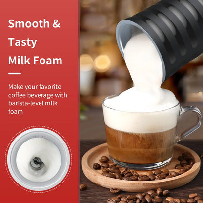 PARIS RHÔNE Milk Frother, Automatic Hot & Cold Electric Milk Steamer Foam Maker for Coffee, Latte