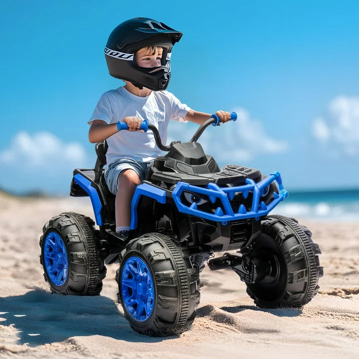 Hikiddo 24V Kids ATV 4-Wheeler, 24 Volt 4WD Ride on Toy for Big Kid w/ 4x200W Motor, 5.6Mph Max Speed - Blue