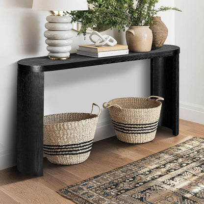 60 Thick Top Entryway Table, Curved Legs, Support The Installation of Inward Facing or Outward Facing for Sofas, Entryway