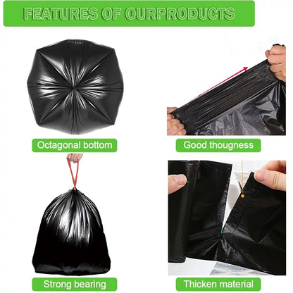 13 Gallon Trash Bags Heavy Duty - (120 Pack) - 24”x 33”- Black Garbage Can Liners for Kitchen, Lawn and Leaf, Outdoor, Storage