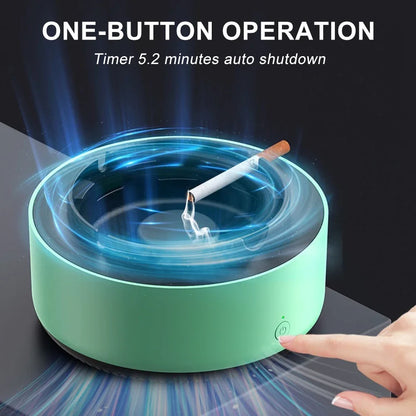 ARCTICICE Smart Smokeless Ashtray Purifier for Car Home Patio, Portable Ash Tray Indoor Outdoor Use, Green