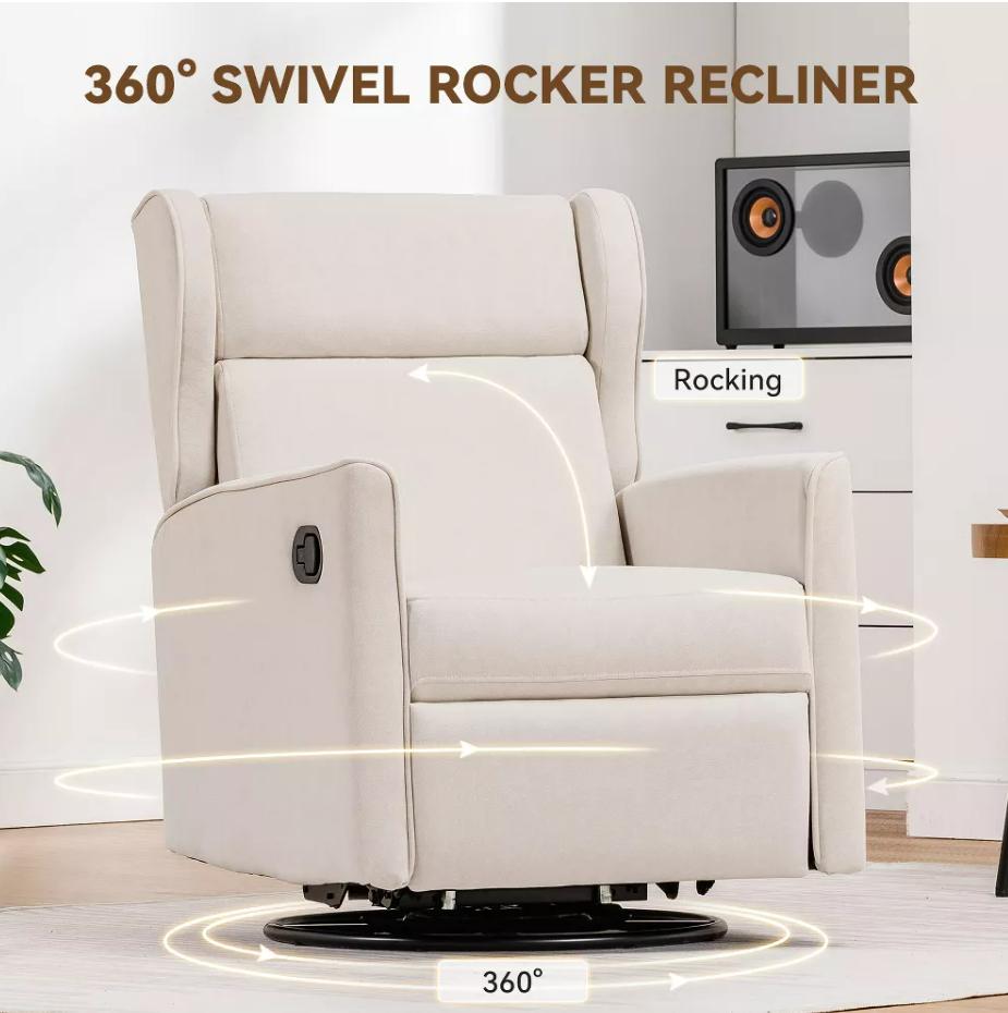 COMHOMA Baby Gliders, Rocking Recliner Chairs  Modern Nursery Chairs