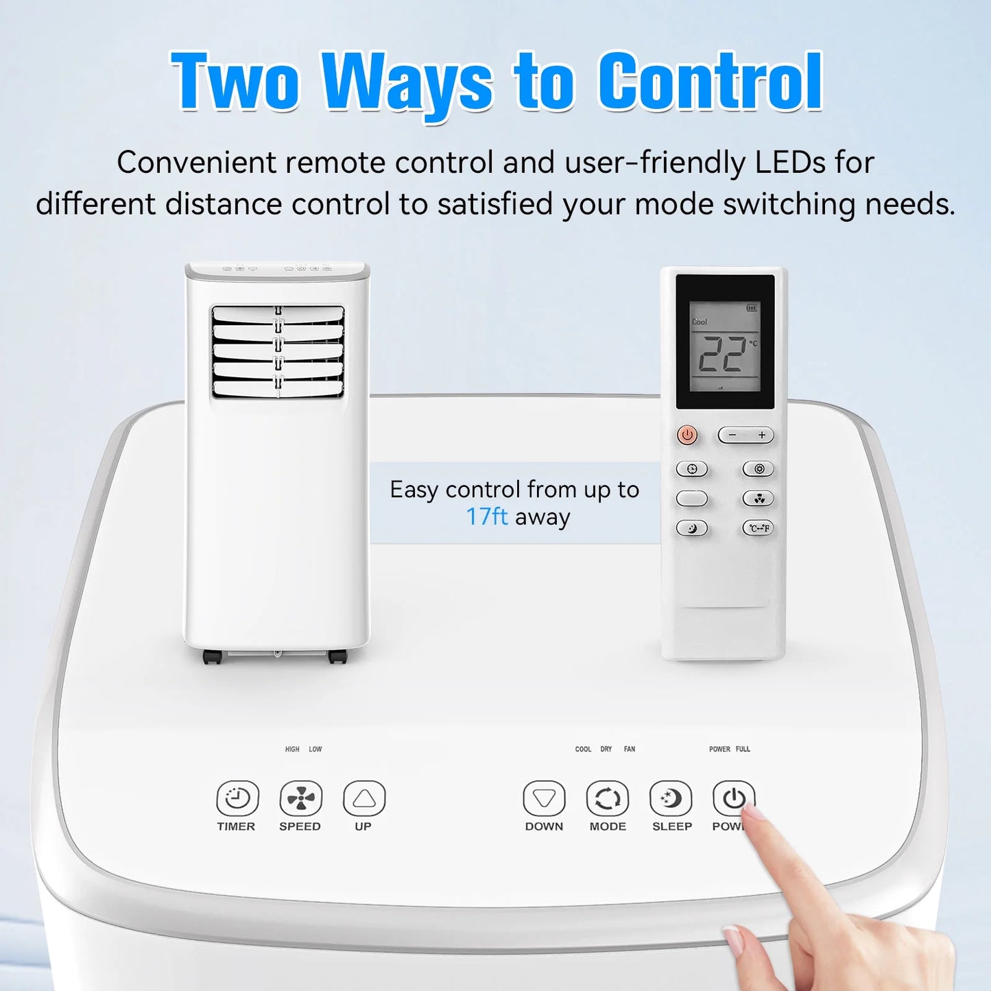 SOTOPLAY 8500 BTU Portable Air Conditioner,portable ac up to 550 Sq,3 IN 1 with Remote Control,Sleep Mode, Windows kit,Brush,White