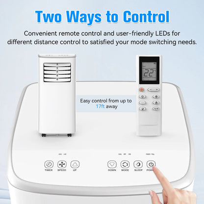 SOTOPLAY 8500 BTU Portable Air Conditioner,portable ac up to 550 Sq,3 IN 1 with Remote Control,Sleep Mode, Windows kit,Brush,White