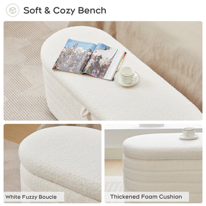 Storage Ottoman Bench End of Bed for Bedroom,Upholstered Entryway Shoe Seat Bench with Storage, Modern Cute Padded Blanket Chest Stool Foot Rest for Living Room, Window Seating