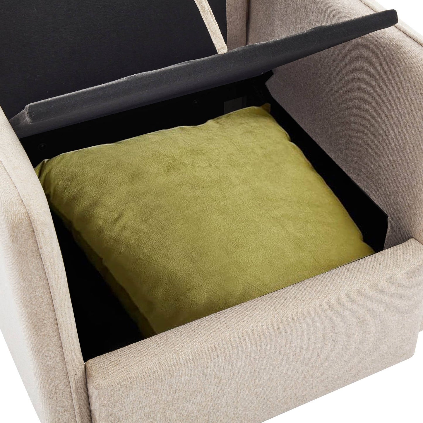 Swivel Accent Chair Modern Sofa Chair with Storage Reading Barrel Chiar Armchair For Living Room Chairs For, Bedroom, Beige