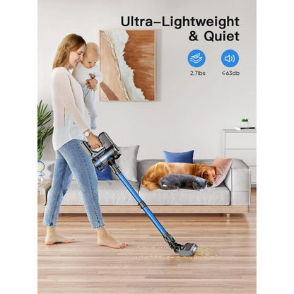 Roanow Cordless Vacuum Cleaner, 38KPA/55Mins with Display Stick Vacuum for Hardwood Floor Carpet Pet