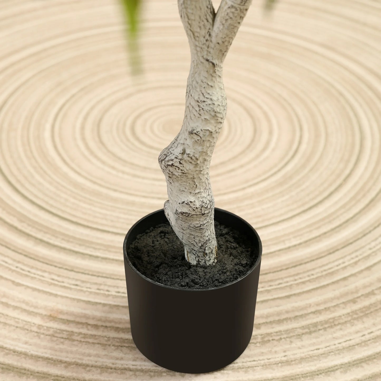 6ft Fake Plastic Betula Tree in Pot, Pre Potted Faux Greenry Plant for Home Decor Office House Living Room Indoor Outdoor, Big Fake Plants Fake House Plants